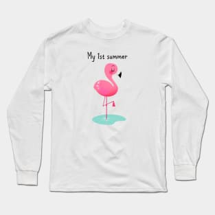 My 1st Summer Flamingo Beach Long Sleeve T-Shirt